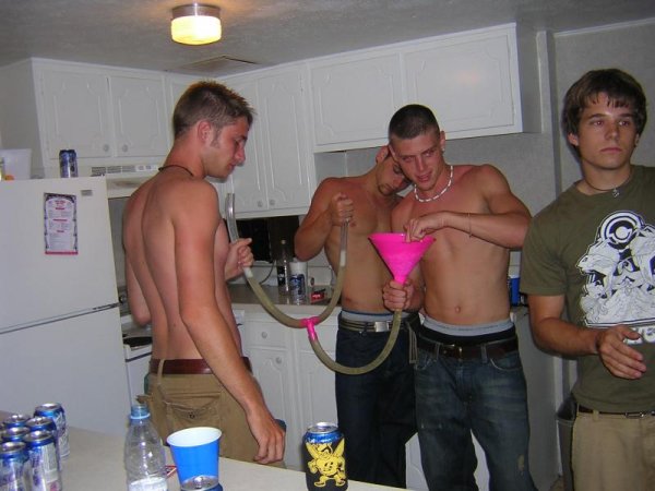 Wild college party thunderous threesome
